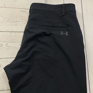 Under Armour Men's W36 x L32 Black Flat Front Straight Polyester Golf Pants